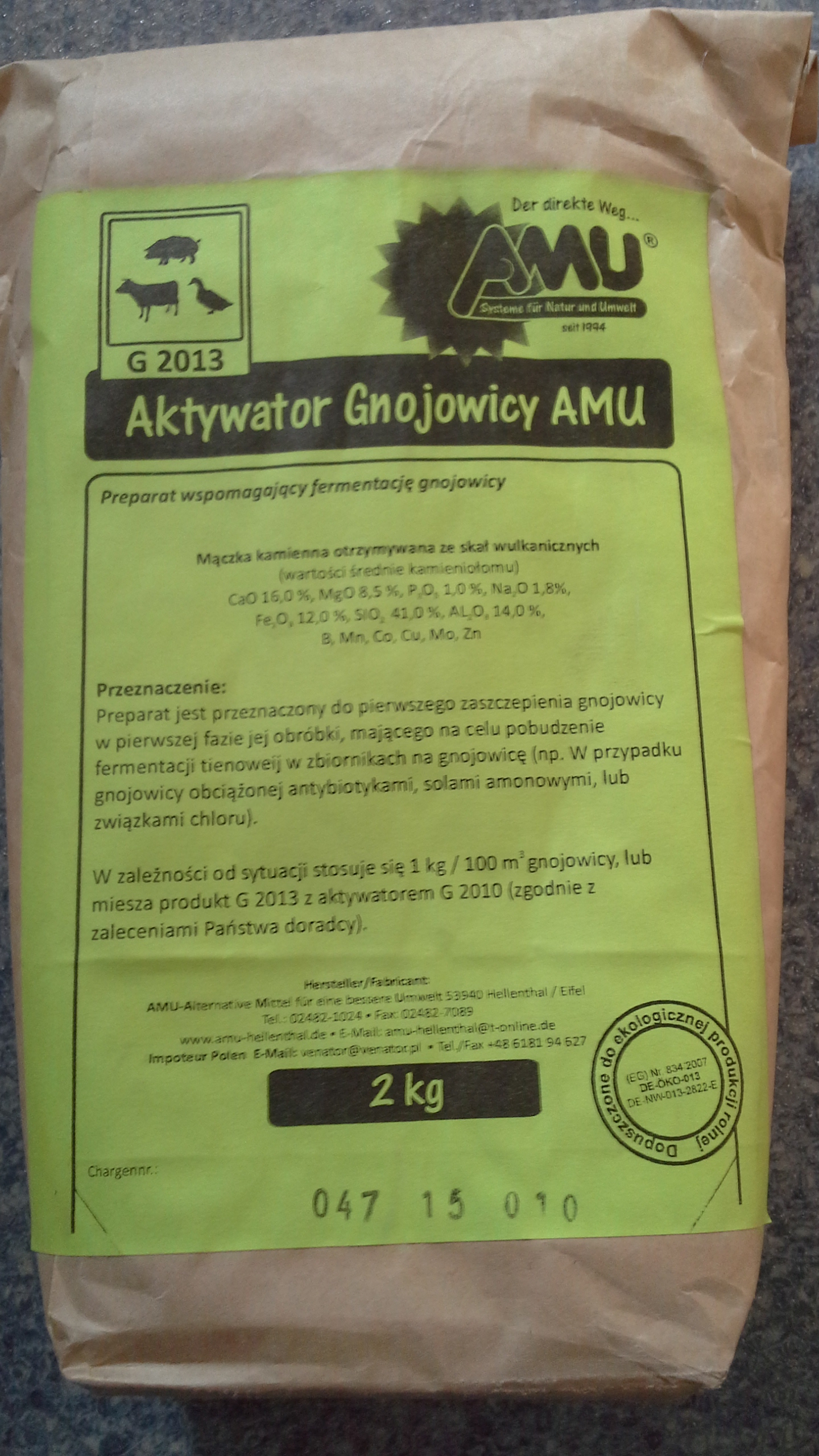 Aktywator Gnojowicy AMU G2013 Bakterie Tlenowe. 