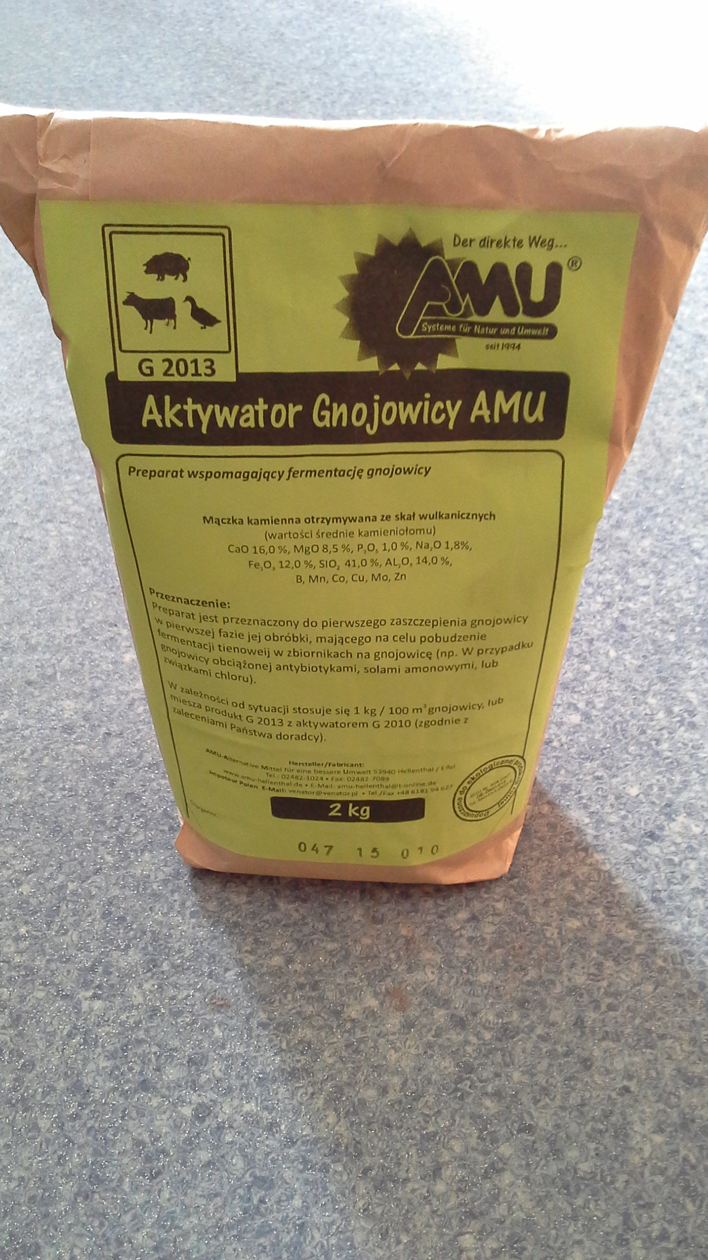 AMU G2013- Aktywator Gnojowicy, doskonały na kożuch i zapach.WYDAJNY 2kg/200m3. 